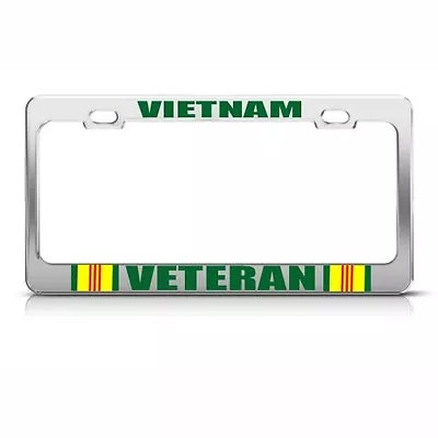 License Plate Frame Vietnam Veteran Heavy Duty Military Car Accessories Chrome • $17.99