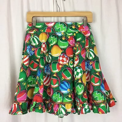 Circle Skirt Vintage Ornament Festive Holiday Print Ruffle Square Dance Clogging • $59