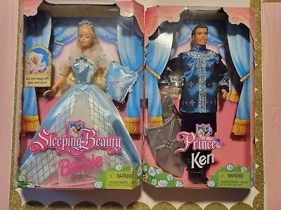 Sleeping Beauty Barbie #20489 & Prince Ken #20491 VINTAGE NIB NRFB 1998 Complete • $65