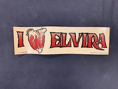 I Heart Elvira Bumper Sticker (1986) Mistress Of The Dark NOS Vintage Art • $0.99