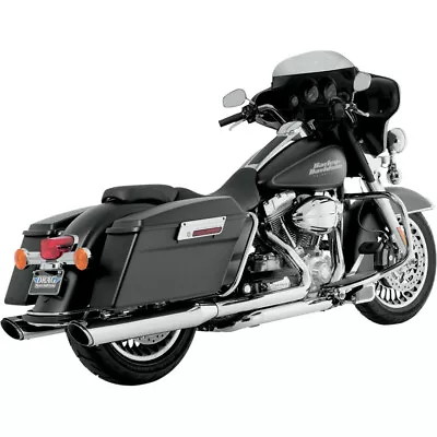 Vance & Hines Chrome 4  Twin Slash Round Slip On Mufflers Harley Touring 95-16 • $499.99