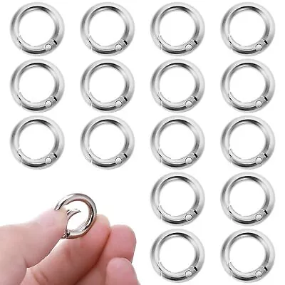 16 Pcs O Rings Metal Key Clip Mini Circle Clips Spring Snap Clip Hooks For Ga... • $13.68