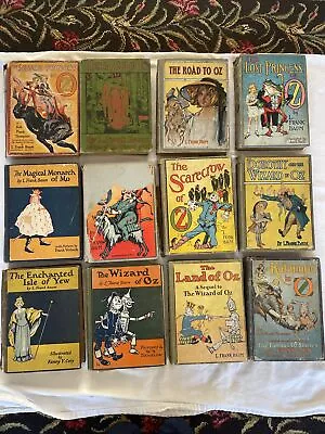 Vintage Set Of 12 L Frank Baum Books - 9 Wizard Of OZ Early 1900s - Poor Cond. • $199.99