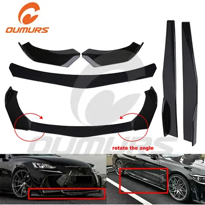 78in Car Front Bumper Lip Spoiler Diffuser Body + Side Skirt Splitter Universal • $28.95