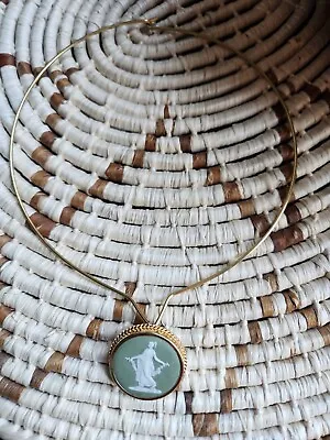 £37.75 • Buy Vintage Wedgwood Jasperware Green Mythology Cameo Brooch Pendant Necklace