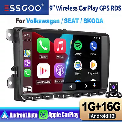 For VW Volkswagen Jetta Passat 9  Carplay Android 13 Car GPS Stereo Radio Navi • $96.98