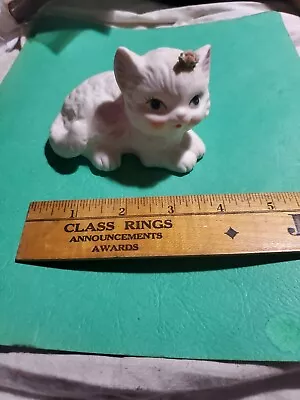 Vintage NANCO Porcelain Ceramic Hand Painted White Kitty Cat Figurine Statue    • $2.99