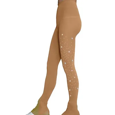 Ice Skating Tights Over-boots Figure Skate Leggings Warm Crystal Stocking 5-8 • £12.66