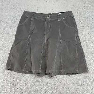 Kuhl Skirt Womens 8 Splash Hiking Outdoor Gray A-Line Pockets Gorpcore Granola • $22.45