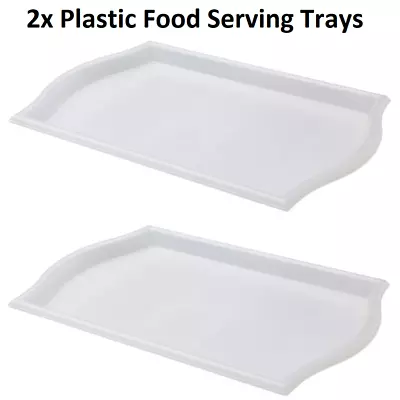 2X Food Serving Tray Plastic Waiter Serve For Dinner Drink Coffee Break Buffet • £13.34