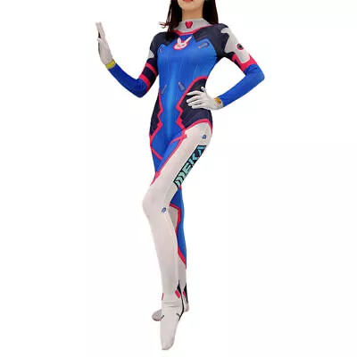 Overwatch D.Va Cosplay Costume Bodysuit Jumpsuit Suit Halloween Birthday Outfit • $30.16