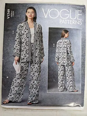 Vogue V1749 Unlined Open Vest Jacket Pants Fitted Full Leg Easy Miss 4-14 UNCUT • $13.99