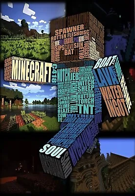 MINECRAFT  A4  POSTER.  POP Graffiti Art Home OfficeART MADE IN THE UK • £2.79