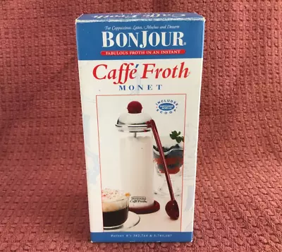 BonJour Manual Milk Frother Stainless Steel And Coffee Glass Carafe Froth Monet • $7.99