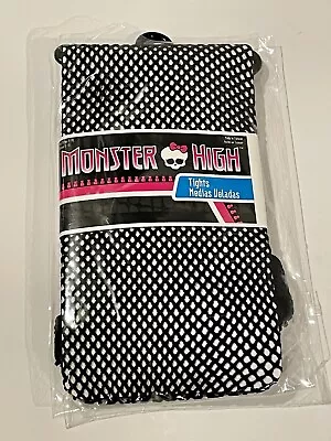 Child Monster High Black Fishnet Style Costume Tights Sz 7-10 Halloween • $9.99