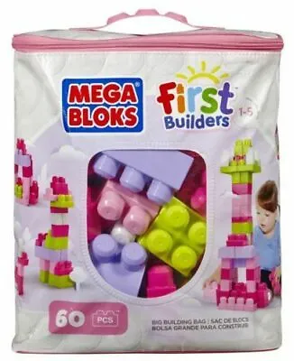 Mega Bloks Big Pink Building Bag 60 Pieces Brand New DCH54 • $42.53