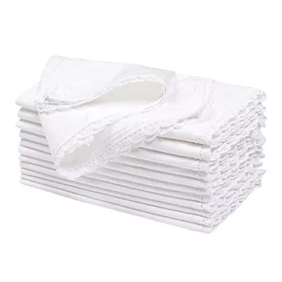 Cloth Machine Washable Dinner Napkins With Lace -Flax Cotton -White Color20x2... • $32.85