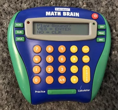 Lakeshore Math Brain Electronic Educational Learning Quiz Game With Calculator • $18.61