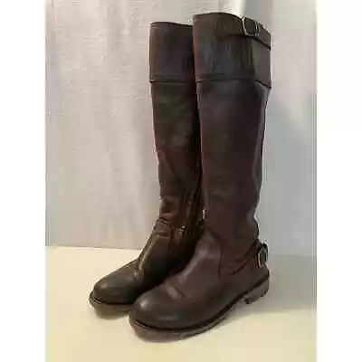 Vintage Shoe Company Tall Women’s Brown Leather Soft Zip Riding Boots Size 6.5 • $55