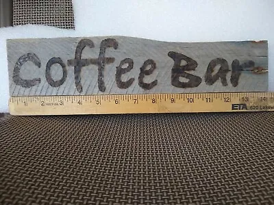 $13.99 • Buy Coffee Bar Rustic Distressed Woodburned Wood Sign