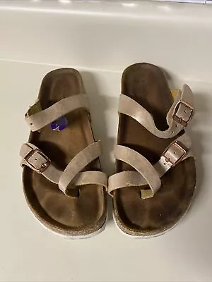 A. GIANNETTI Sandals Cork Wedge  Size 8.5  Made In Italy Beige • $5