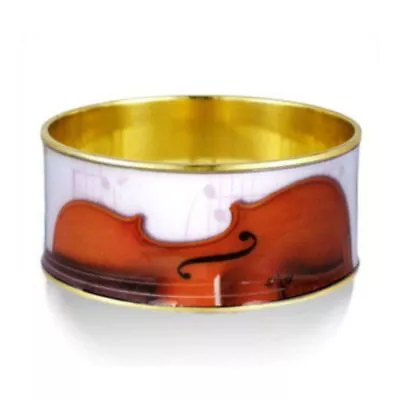 Music Lovers Violin Bangle Bracelet  Gold Plated Brass  • $12.95