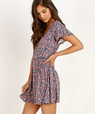 $44 • Buy SPELL AND THE GYPSY Jasmine 90's Navy Floral Print Mini Dress Size XS