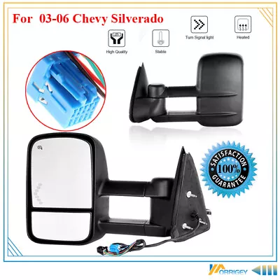 Power Heated LED Tow Mirrors For 2003-06 Chevy Silverado 1500/2500/HD/3500 • $81.79