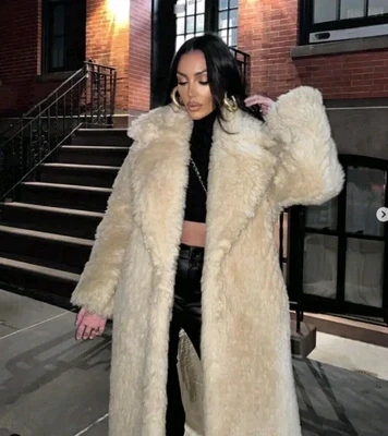 $126.65 • Buy Zara New Oyster White Faux Fur Coat Limited Edition 8187/874 Rare  Xs-s
