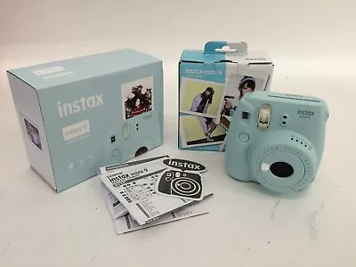 Fujifilm INSTAX Blue Mini 9 Instant Film Camera Retro Photography Original Boxed • £9.99