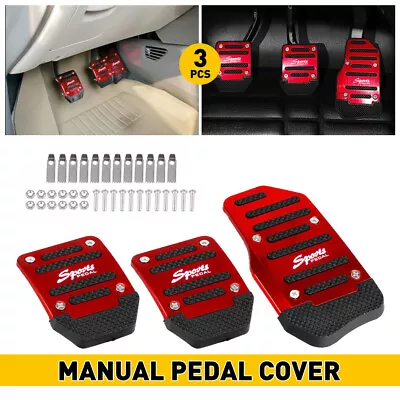 3x Brake Gas Non-Slip Pad Car Accessories Part Manual Foot Pedal Cover Universal • $7.59