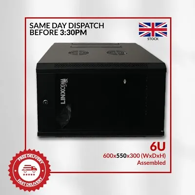 £75 • Buy 6U Server Rack Network Cabinet 19 Inch 600 X 550mm Black