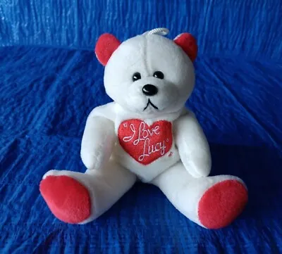  I LOVE LUCY  Universal Studios Limited Edition WHITE Beanie Bear W/ Red Heart • $22.99