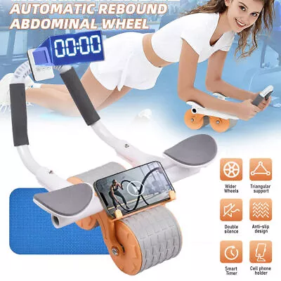 Automatic Rebound Ab Abdominal Exercise Roller & Elbow Support And Timer Wheel • $20.99