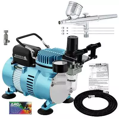 Master Airbrush Air Compressor Kit Gravity Feed Set 3 Tip Sets 0.2 0.3 0.5mm • $119.99