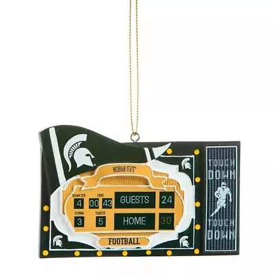 Michigan State Spartans Poly-stone Scoreboard Holiday Ornament New • $10.44