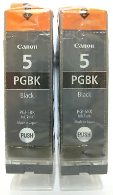 Canon PGI-5Bk / PGI-5PGBk Genuine Black Cartridge. Twin (2) Pack. New & Sealed. • £11.99