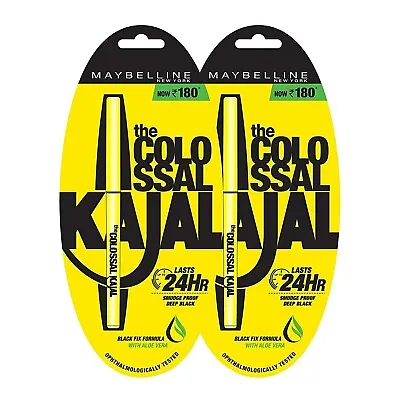 Maybelline New York Colossal Kajal Black 0.35g (Pack Of 2) Free Shipping • $23.24