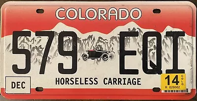 2014 COLORADO HORSELESS CARRIAGE License Plate FREE SHIPPING • $20