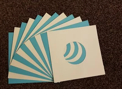 (Set 50) Pack Of 12 Hand Crafted 7  Singles Sleeves. Dark Blue/ Light Blue Card • £2.25