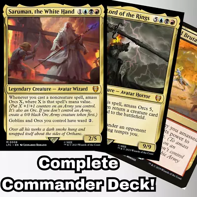 Saruman The White Hand Commander Deck EDH 100 Magic Cards Custom Deck MTG Orcs • $47.99