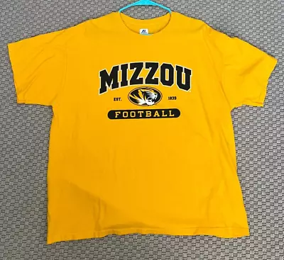 Russell Men's Missouri University Tigers Mizzou Football T-shirt Yellow Size XL • $12