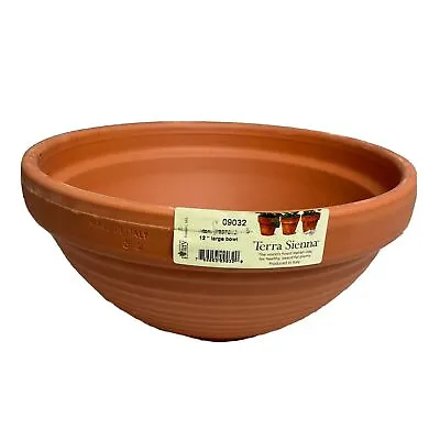 Vintage Terra Cotta Flower Pot Planter Bowl 12” Terra Sienna Made In Italy • $49.18