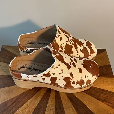 Free People Matisse Holly Cow Print Clog Heel Platform SZ 9.5 39 1/2 • $88