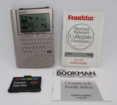 Franklin Talking Electronic Dictionary And Crossword Puzzle Solver Bookman Card • $149.95