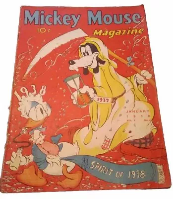 Vintage Mickey Mouse Magazine. January. 1938. Vol. 3 No. 4 • $195