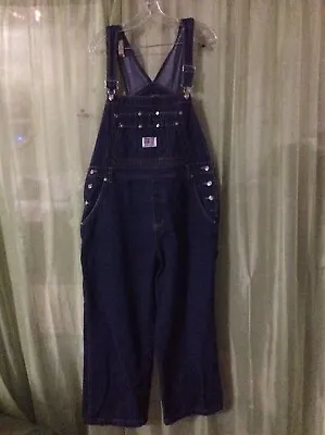 EXIT BRAND Sz XL Denim DK Blue Jeans Bib OVERALLS Size W40 X L27 Farm Carpenter • $29.99