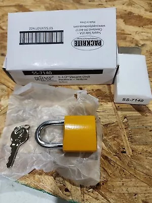 (Lot Of 6) Packrite Defense 2 Yellow 1-1/2  Vacant Unit Keyed Alike Padlocks • $14.99