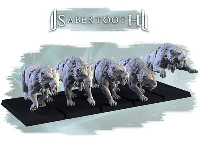 Sabertooth Cats Northern Ogres Wargames Fantasy DnD RPG Dire Cats Miniature • $63.90