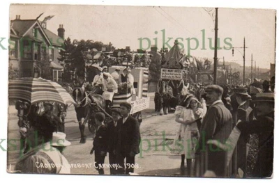 £27.50 • Buy Postcard Anti Suffragette Carnival Float Etc Croydon Surrey Real Photo Used 1908